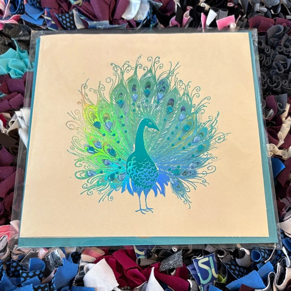 🆕Papyrus Bejeweled Peacock Greeting Card
